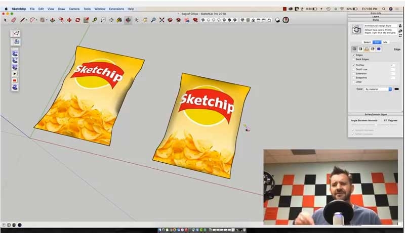 ポテトチップスの袋のモデリング方法 2 Sketchup Pro Japan